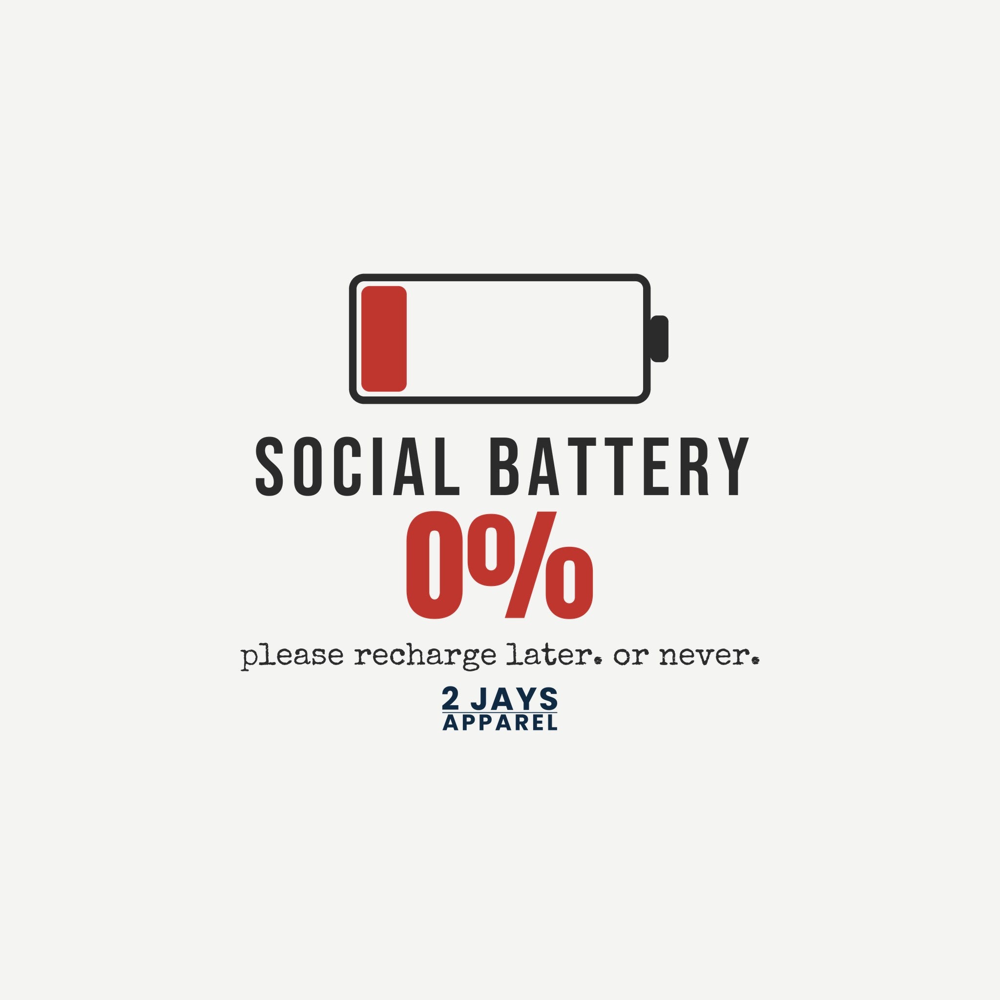 Social Battery 0% Funny Introvert Shirt | Garment-Dyed Comfort Tee