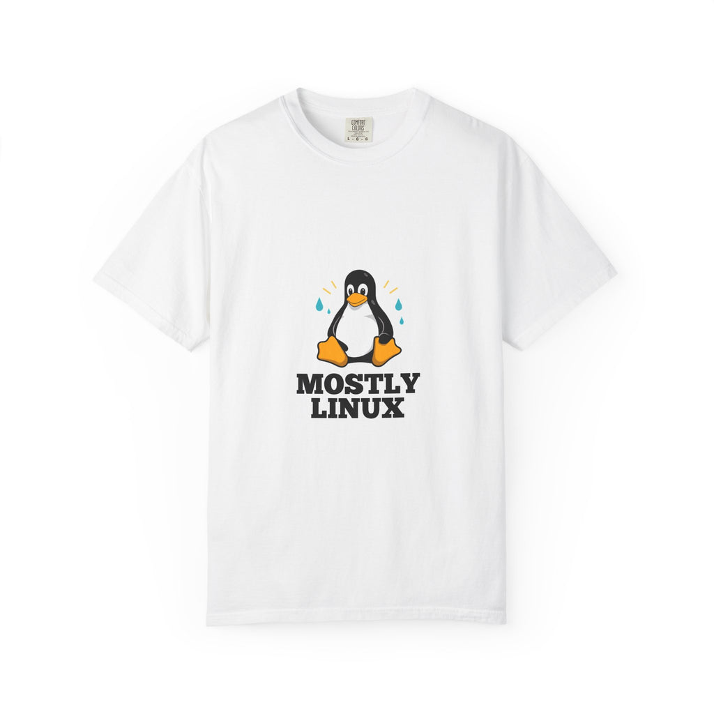 Mostly Linux — Funny Sysadmin Penguin Tee