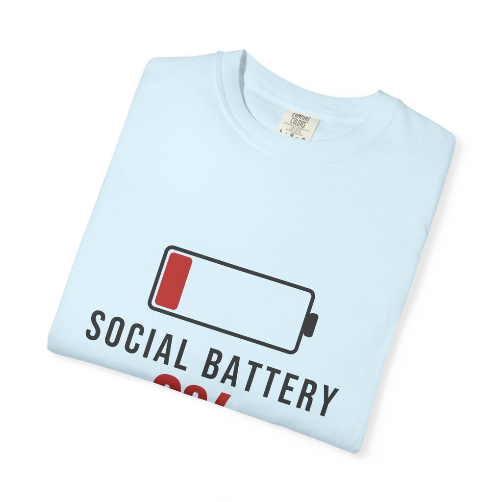 Social Battery 0% Funny Introvert Shirt | Garment-Dyed Comfort Tee