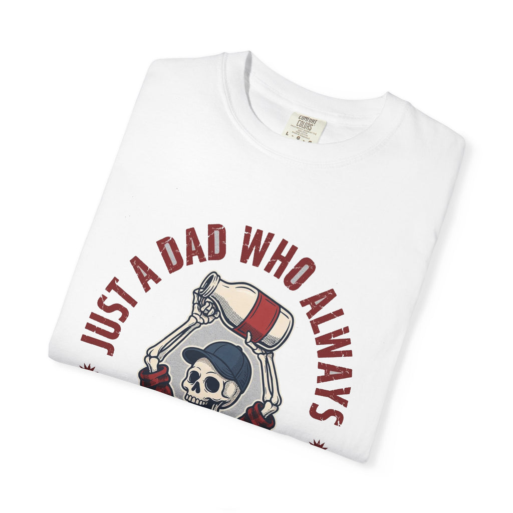 Just A Dad Who Always Came Back With The Milk - Funny Skeleton Dad Tee