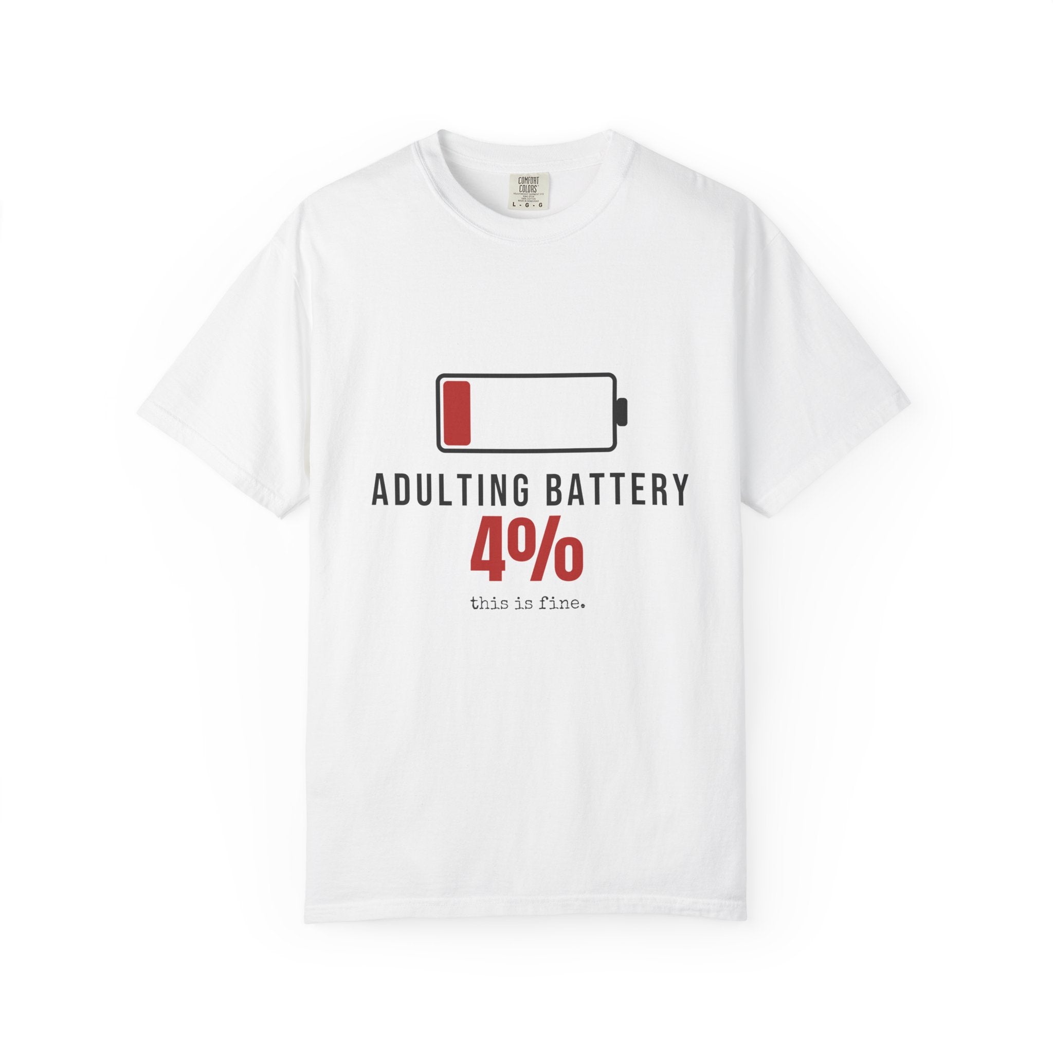 Adulting Battery Funny T-Shirt | Soft Unisex Tee | Sarcastic Gift