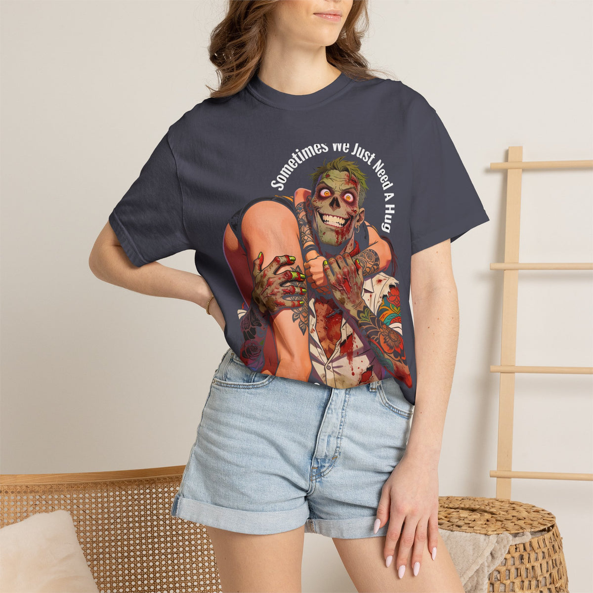 Sometimes We Just Need A Hug - Zombie Dark Humor Tee (18+)