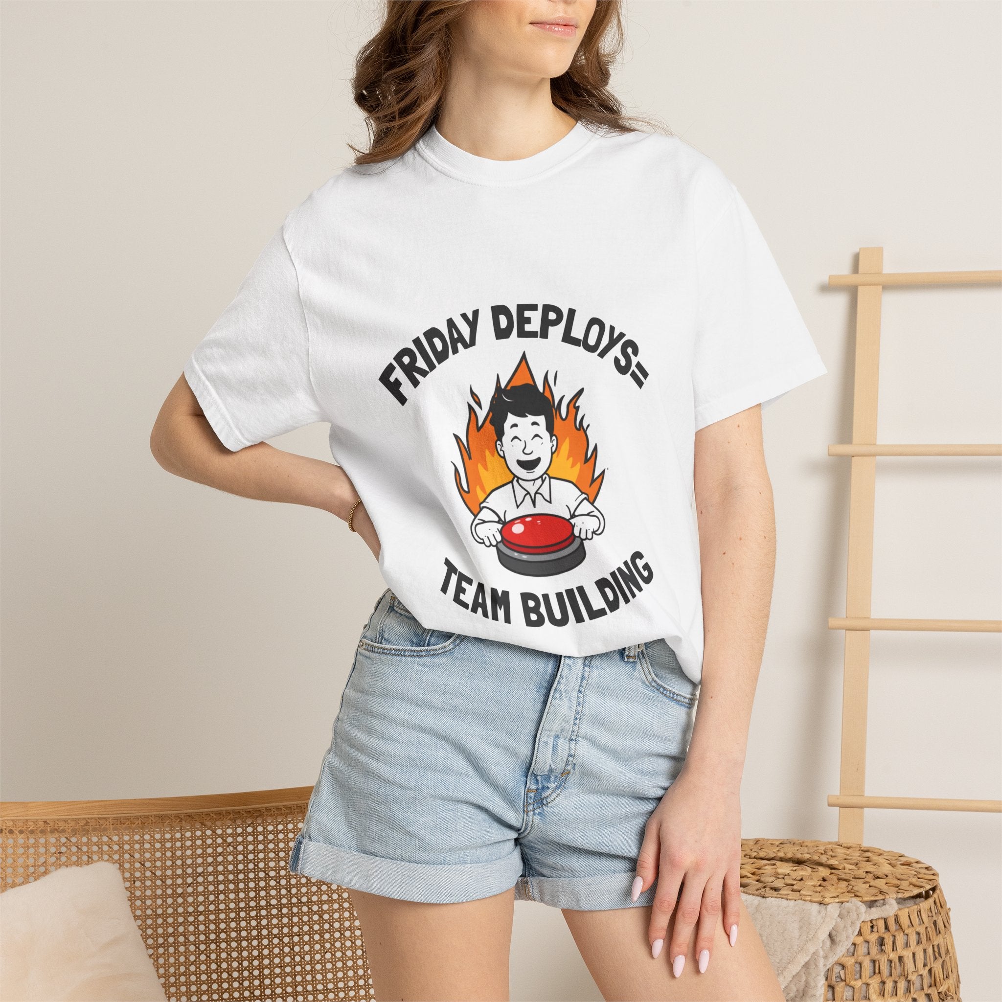 Friday Deploys = Team Building — Funny Programmer Tee