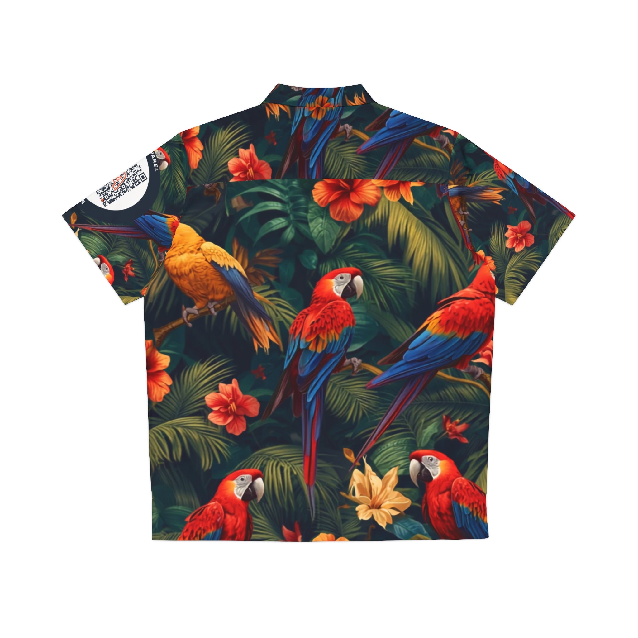 Tropical Parrots Macaws Hawaiian Camp Shirt