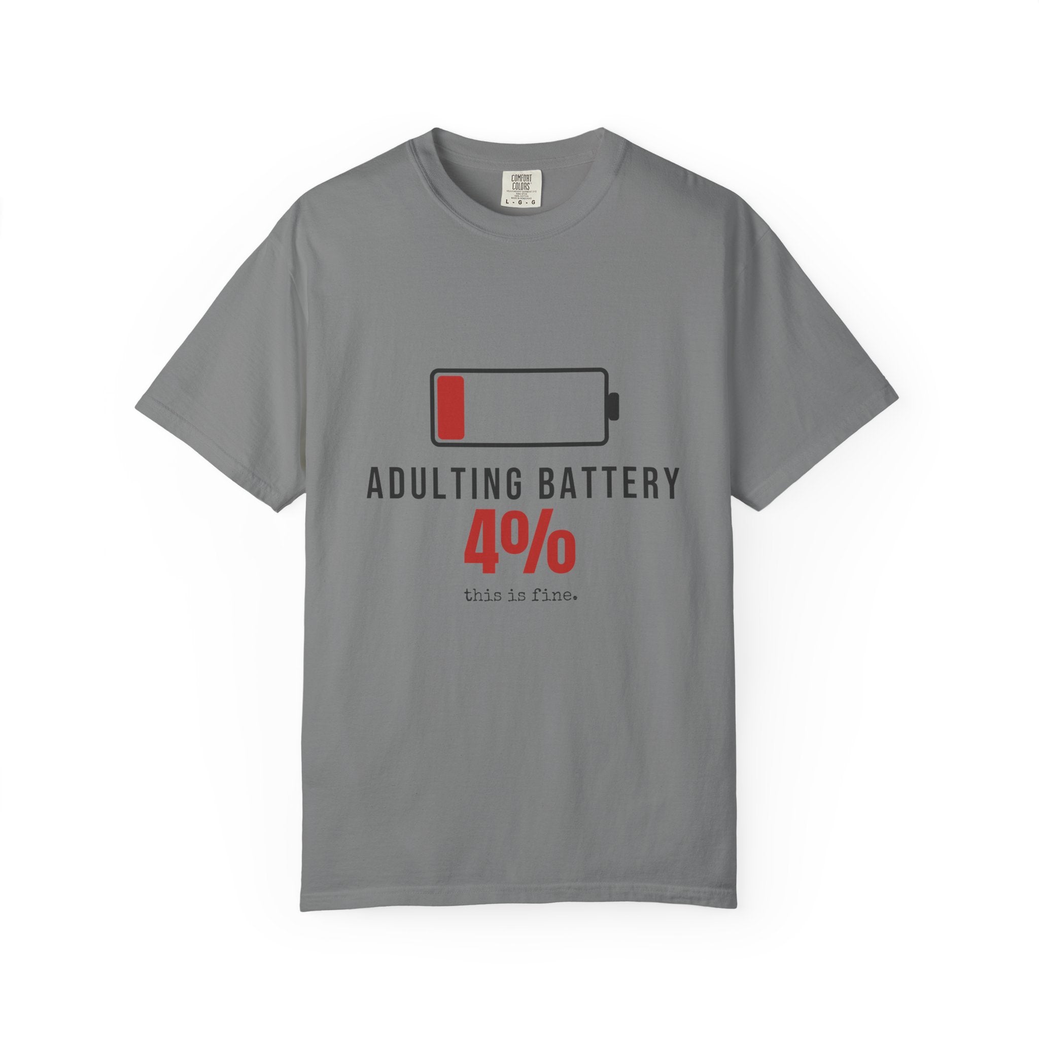 Adulting Battery Funny T-Shirt | Soft Unisex Tee | Sarcastic Gift