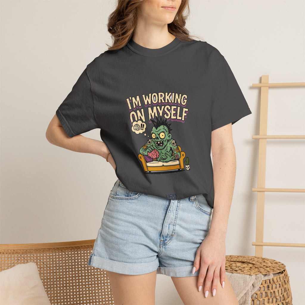 I'm Working On Myself — Funny Zombie Therapy Tee