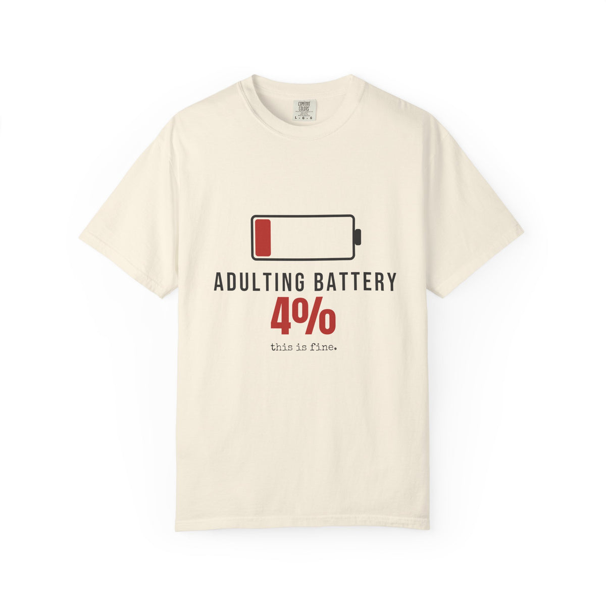 Adulting Battery Funny T-Shirt | Soft Unisex Tee | Sarcastic Gift