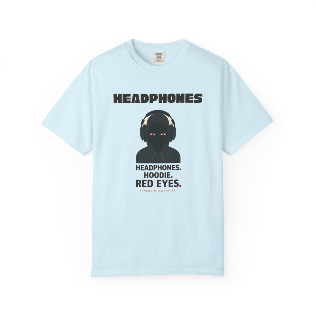 Headphones Hoodie Red Eyes — AI & Anxiety 2