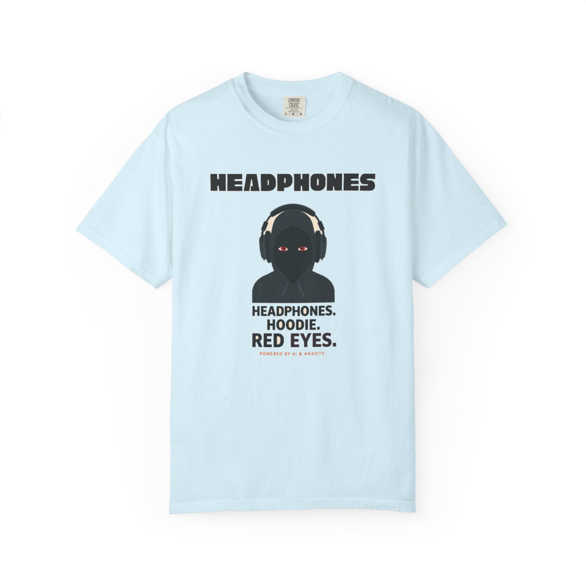 Headphones Hoodie Red Eyes — AI & Anxiety 2