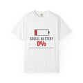 Social Battery 0% Funny Introvert Shirt | Garment-Dyed Comfort Tee
