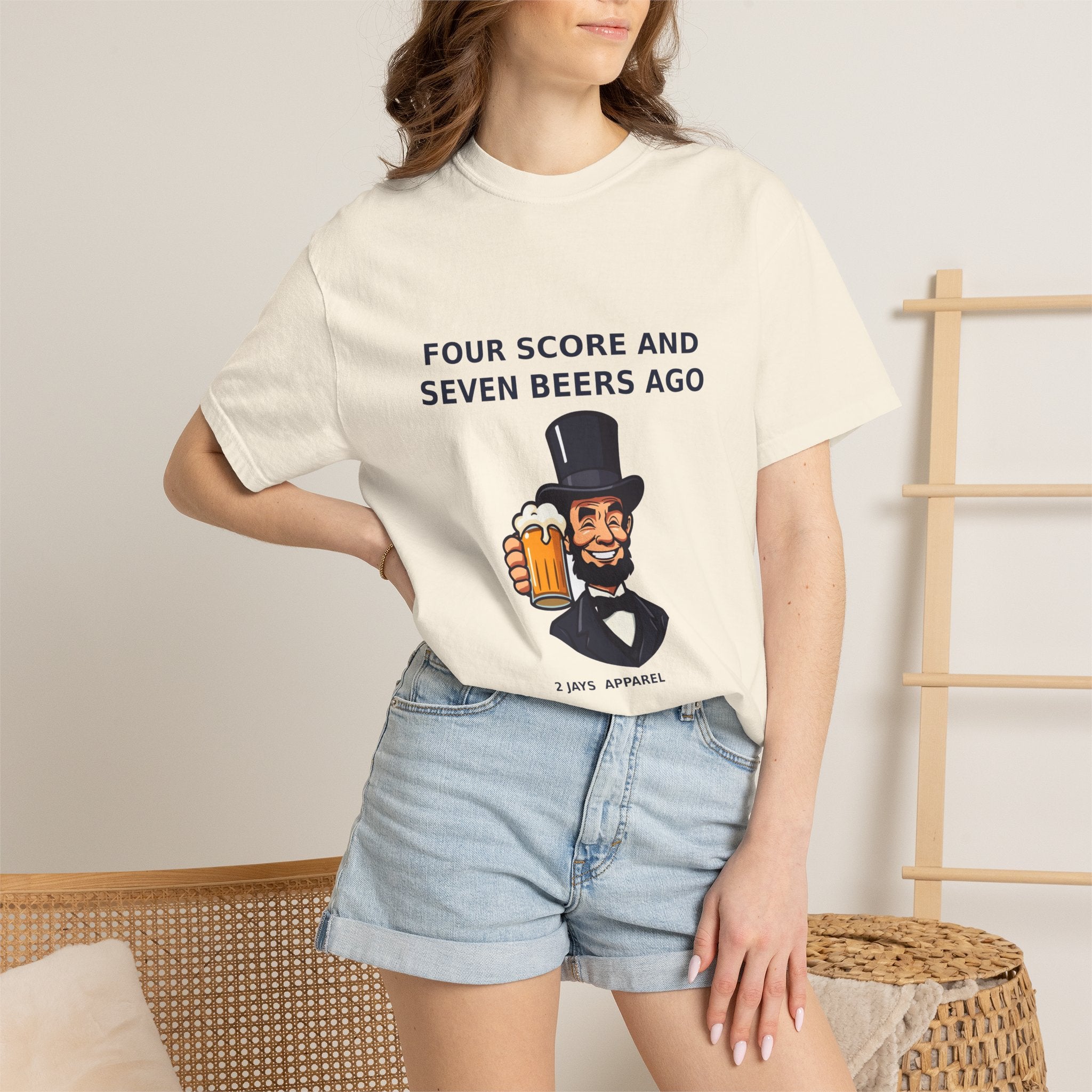 Four Score And Seven Beers Ago — Funny 4th of July Tee