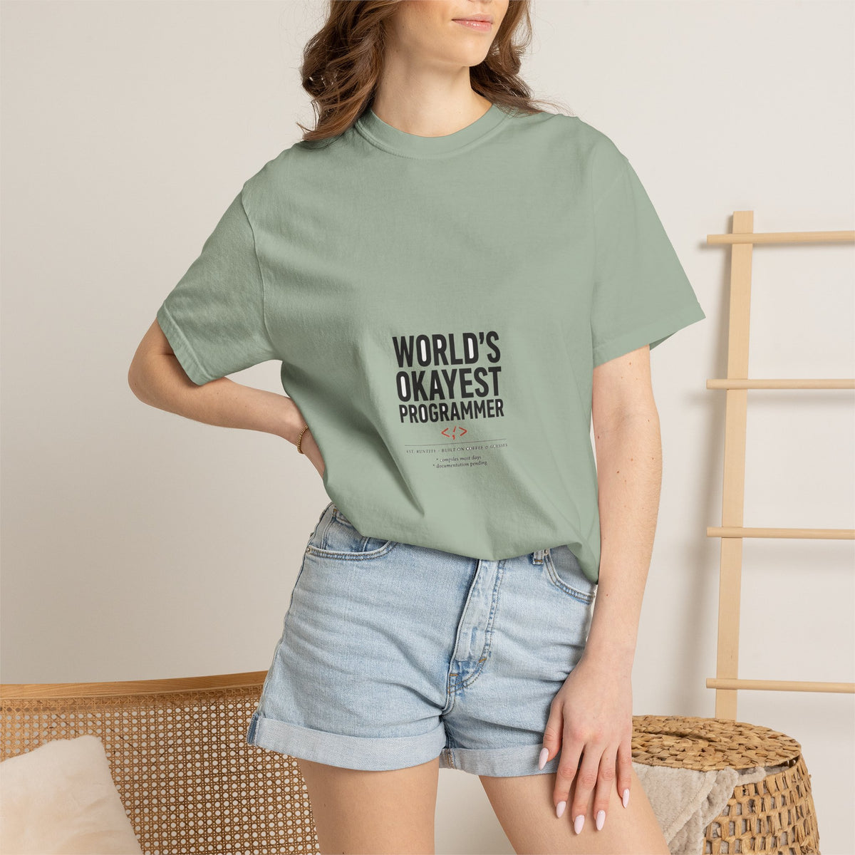 World's Okayest Programmer — Dev Humor Tee