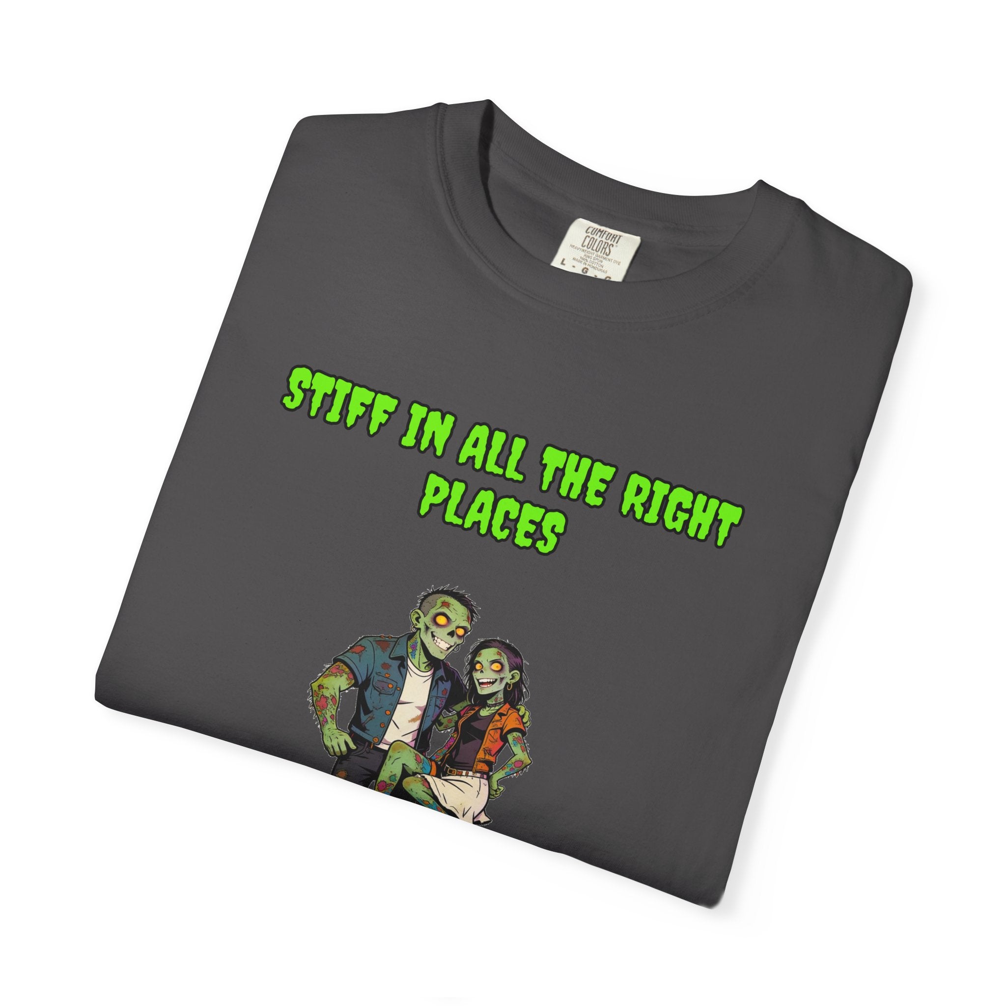 Stiff In All The Right Places — Zombie Couple Tee (18+)