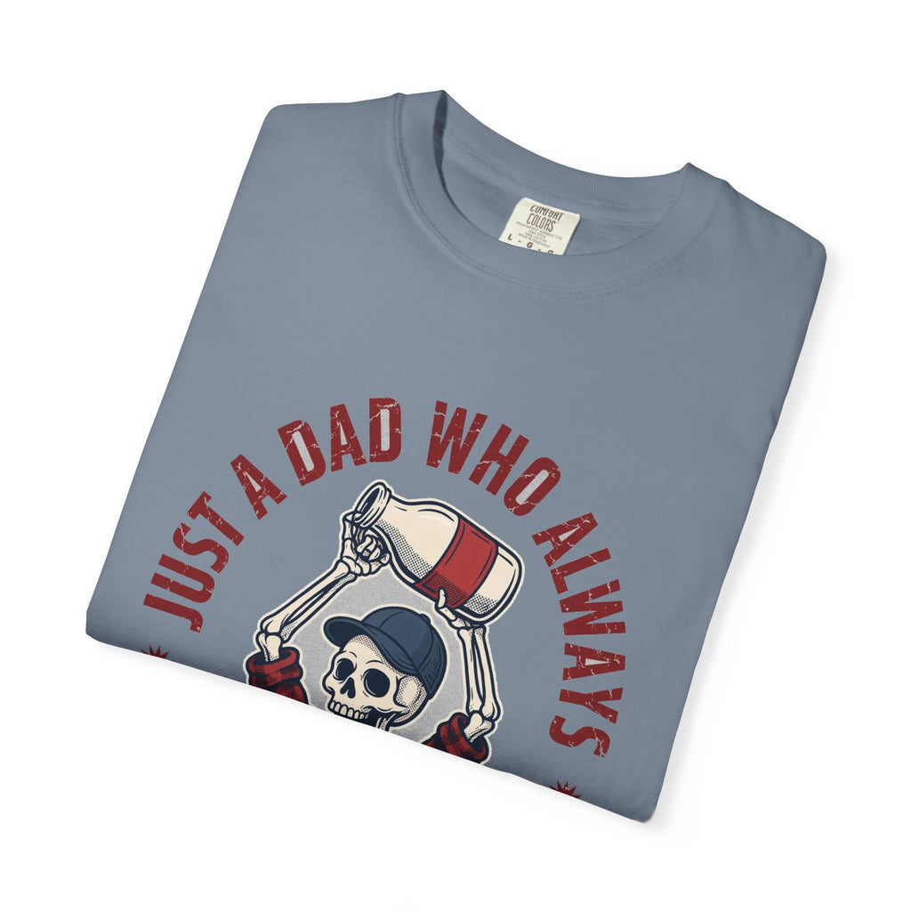 Just A Dad Who Always Came Back With The Milk - Funny Skeleton Dad Tee