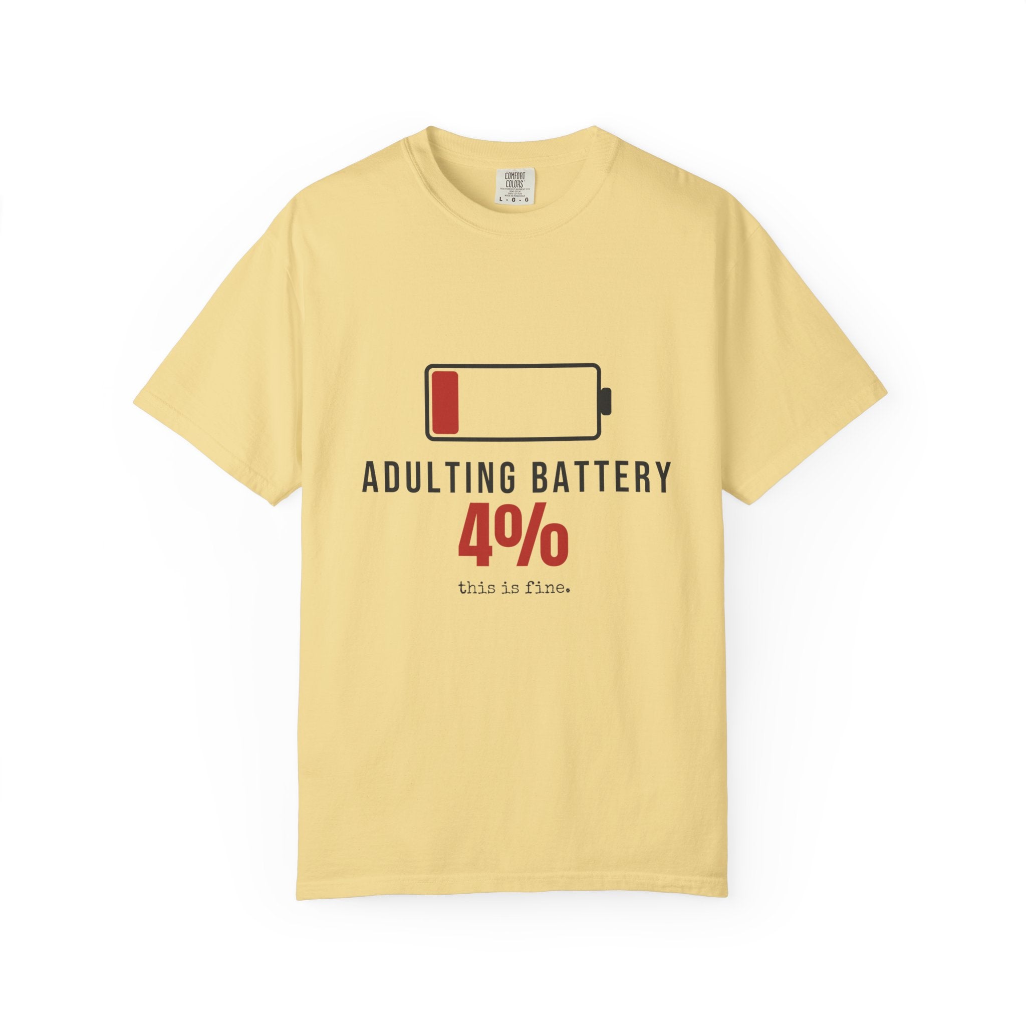 Adulting Battery Funny T-Shirt | Soft Unisex Tee | Sarcastic Gift