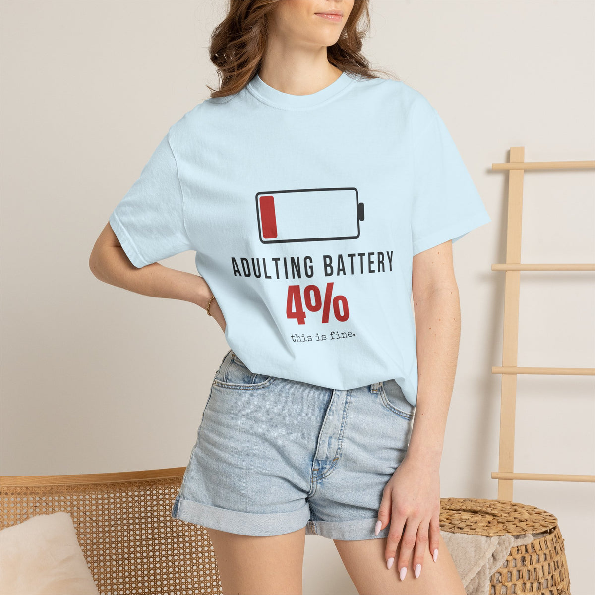 Adulting Battery Funny T-Shirt | Soft Unisex Tee | Sarcastic Gift