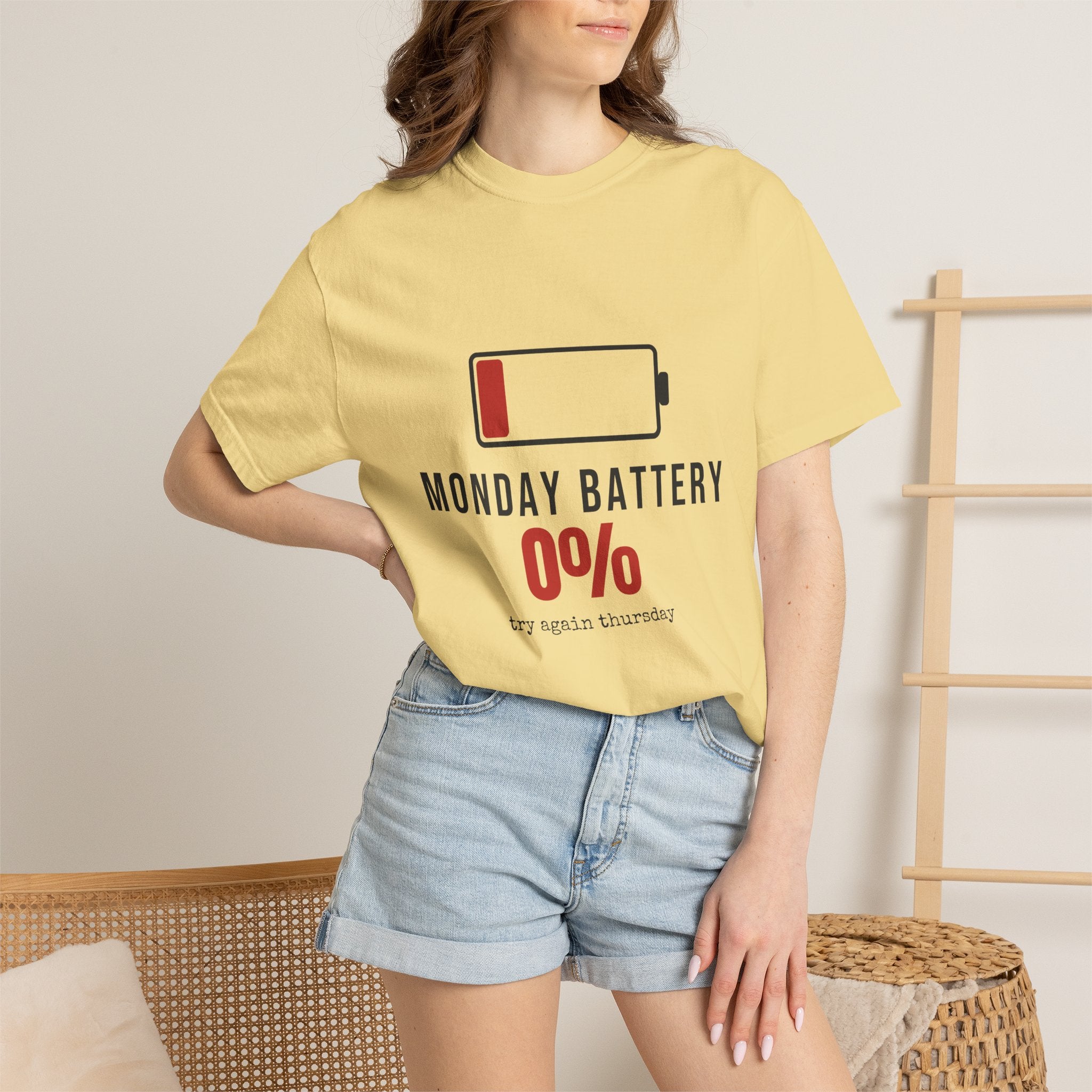 Monday Battery Funny T-Shirt | Soft Unisex Tee | Sarcastic Gift