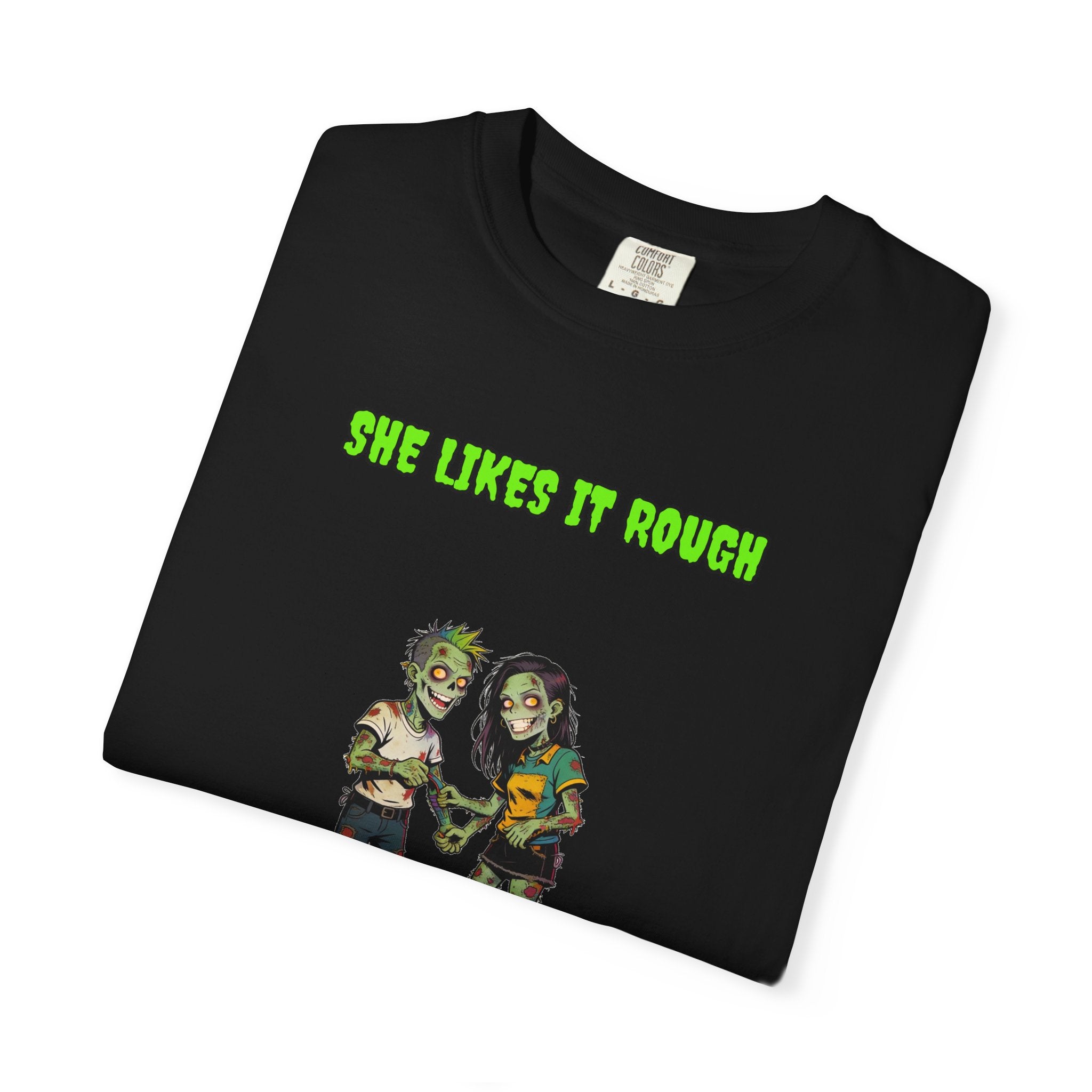 She Likes It Rough — Zombie Couple Tee (18+)