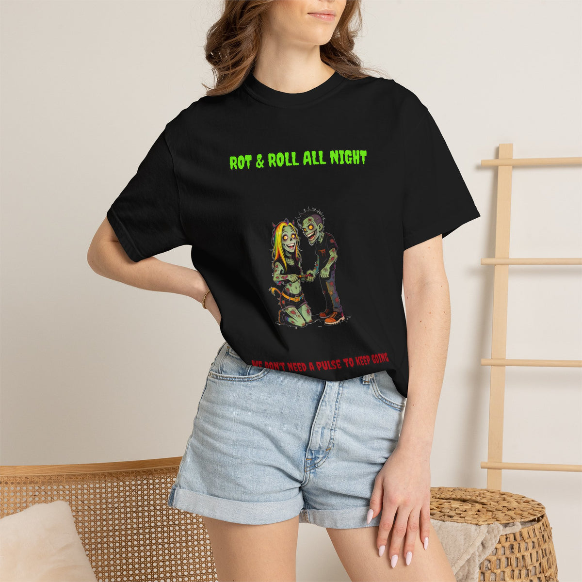 Rot & Roll All Night — Zombie Couple Tee (18+)
