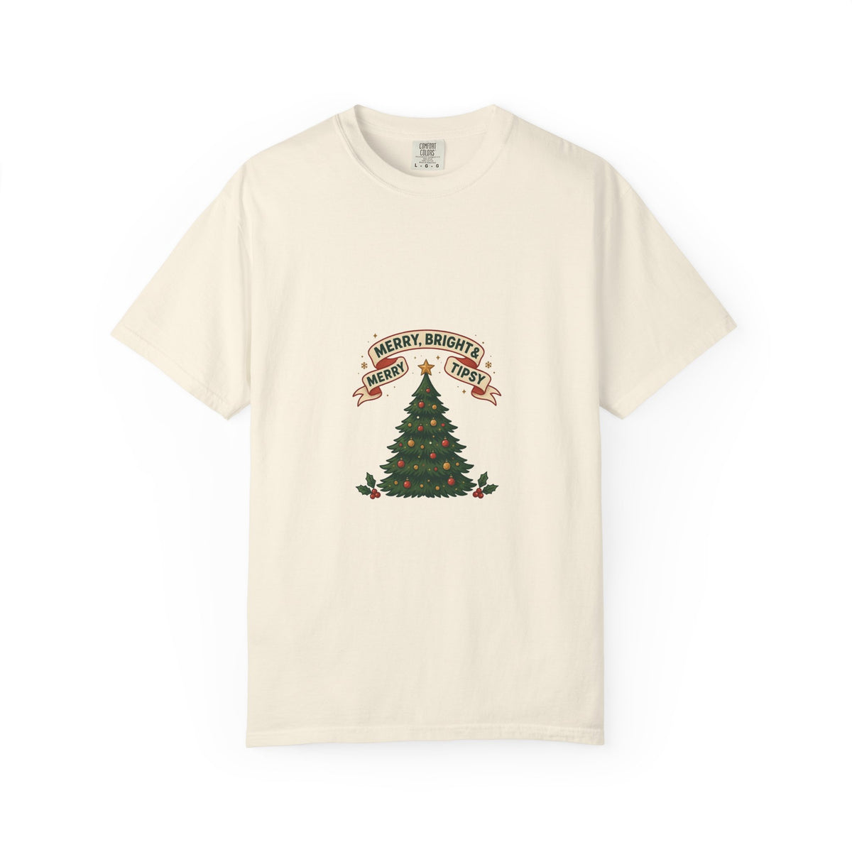Merry, Bright & Slightly Tipsy — Funny Christmas Tee