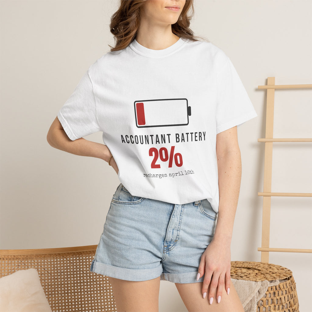Accountant Battery Funny T-Shirt | Soft Unisex Tee | Sarcastic Gift