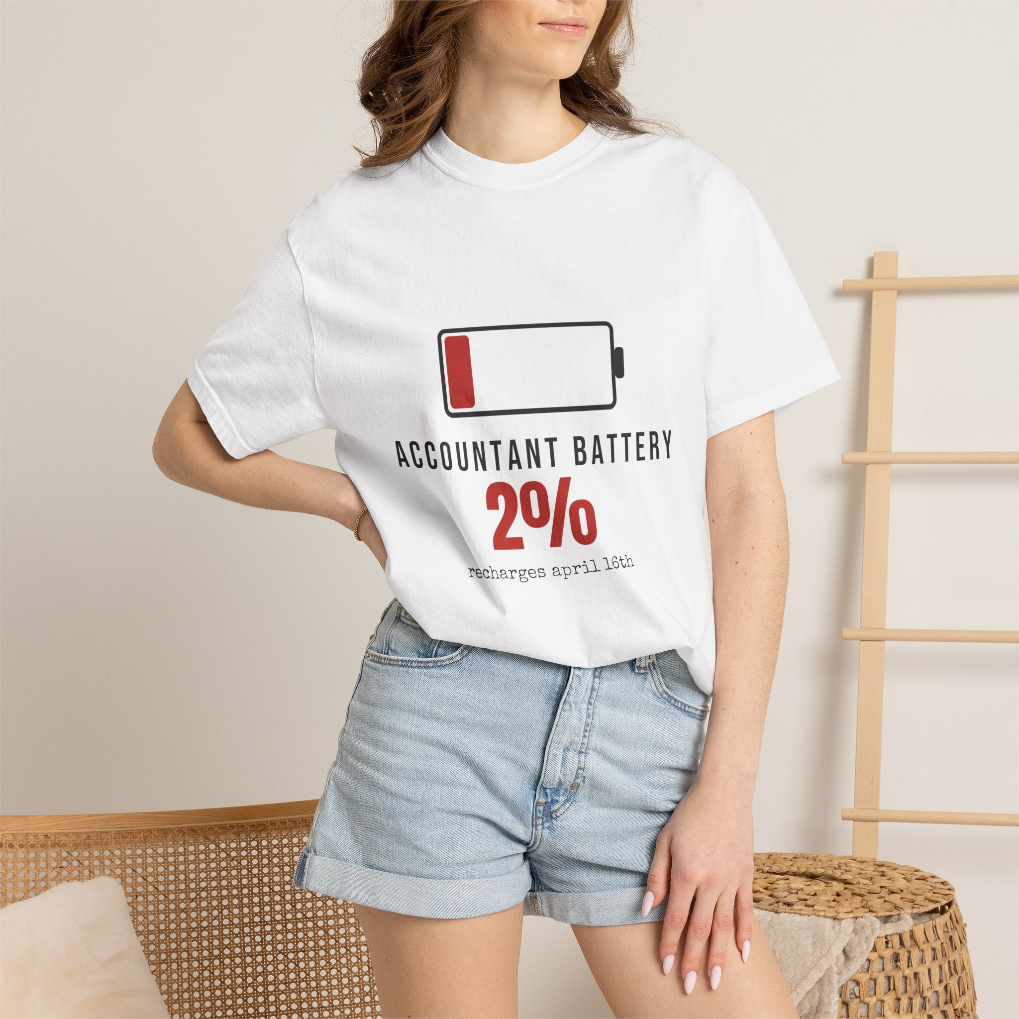 Accountant Battery Funny T-Shirt | Soft Unisex Tee | Sarcastic Gift