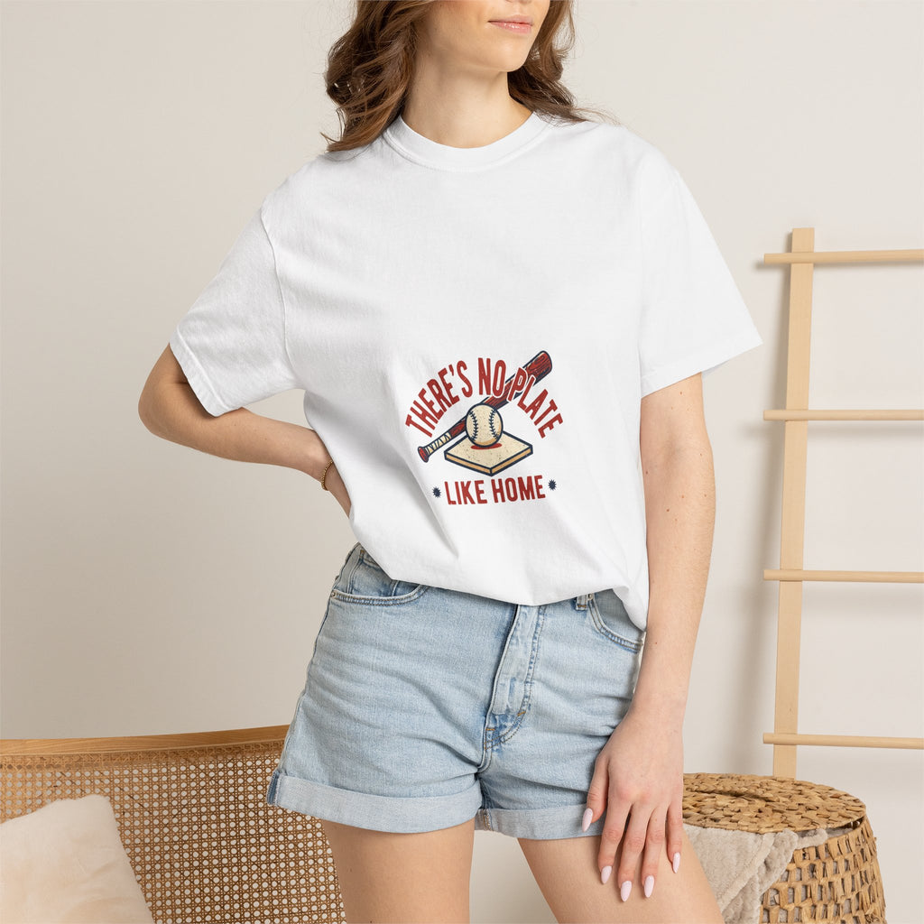 There's No Plate Like Home — Funny Baseball Tee