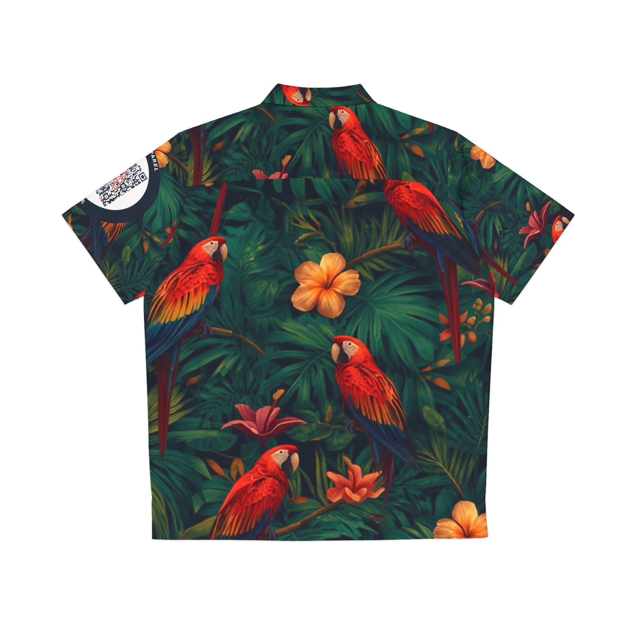 Tropical Parrots Macaws Hawaiian Camp Shirt