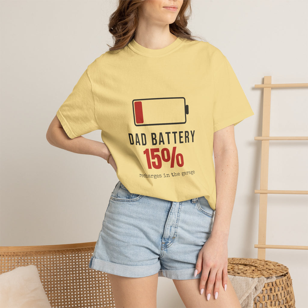 Dad Battery Funny T-Shirt | Soft Unisex Tee | Sarcastic Gift