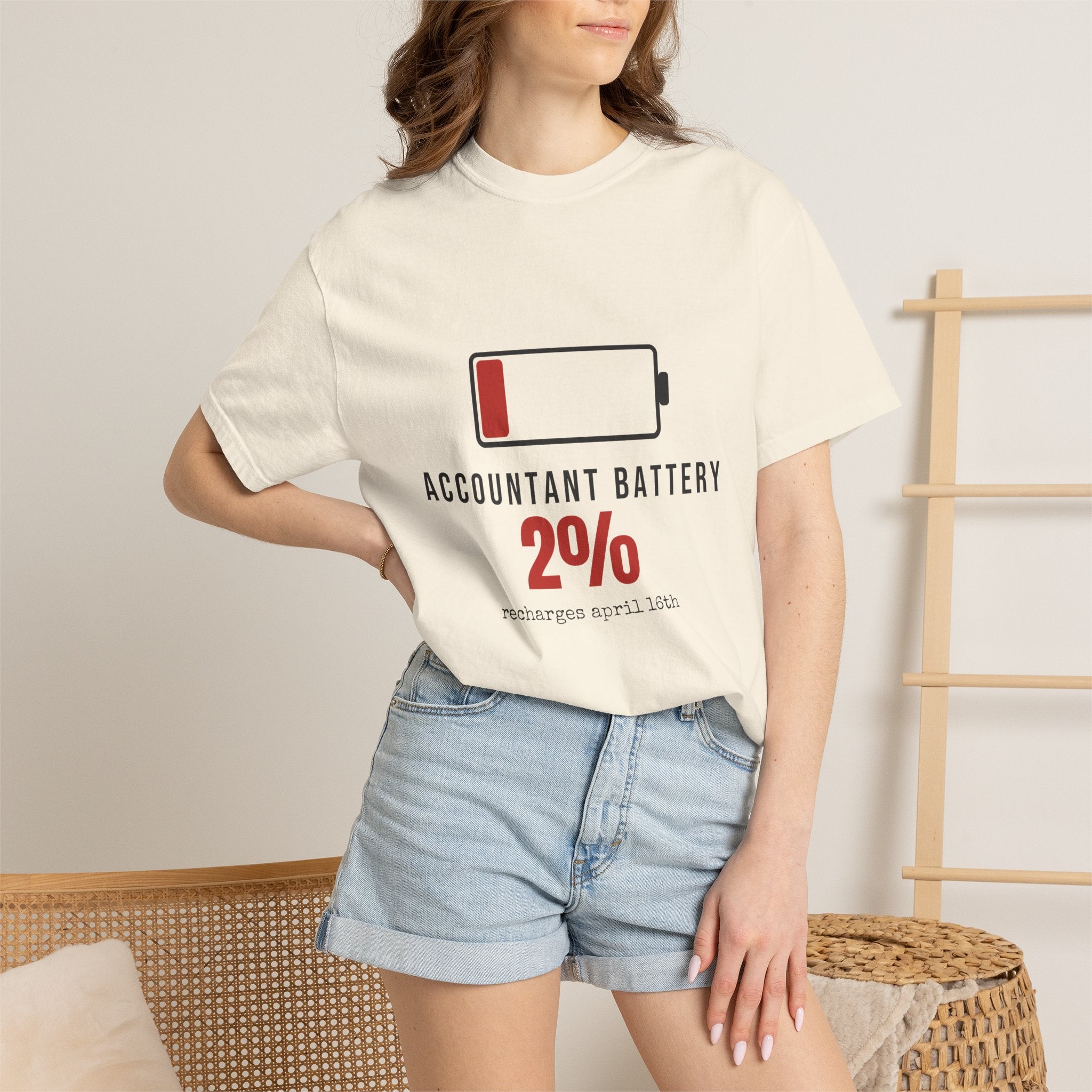 Accountant Battery Funny T-Shirt | Soft Unisex Tee | Sarcastic Gift