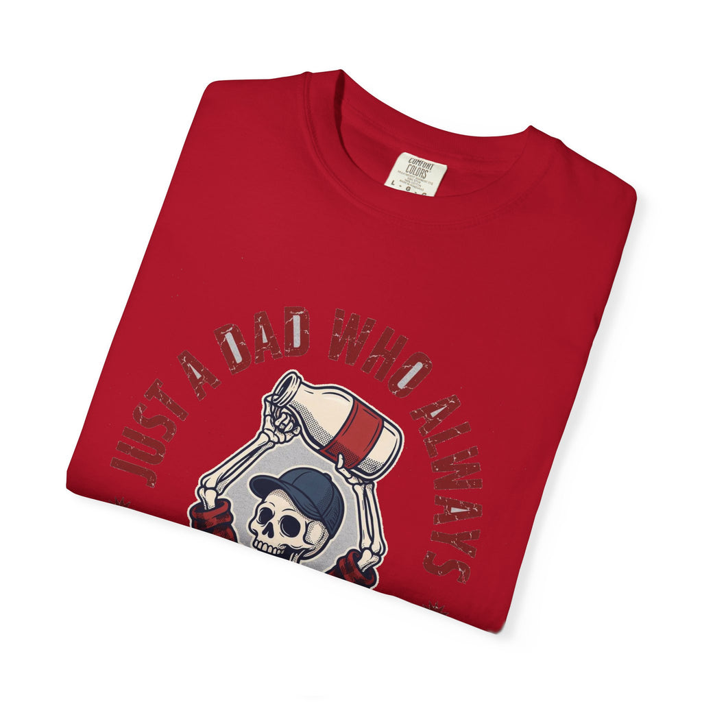 Just A Dad Who Always Came Back With The Milk - Funny Skeleton Dad Tee