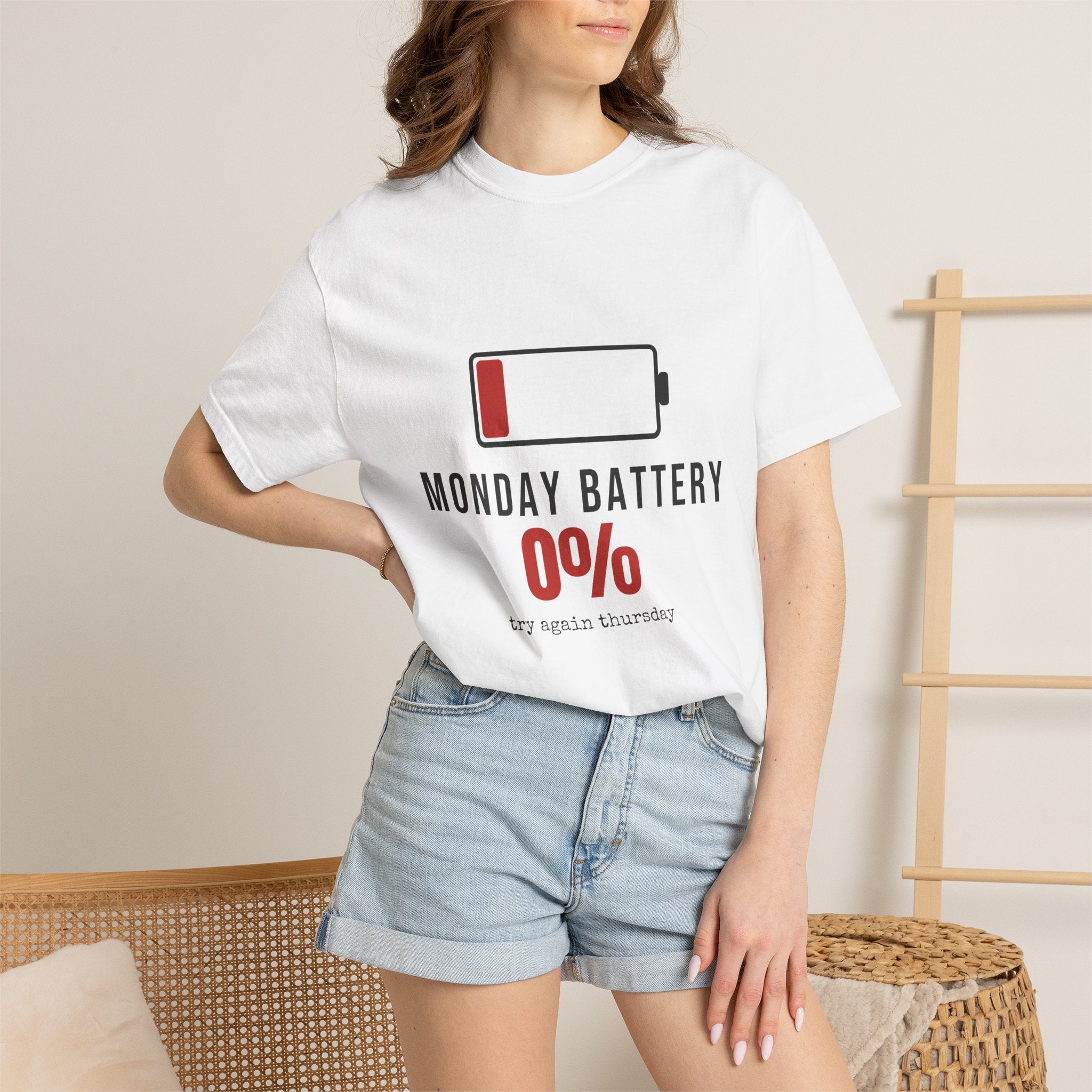 Monday Battery Funny T-Shirt | Soft Unisex Tee | Sarcastic Gift