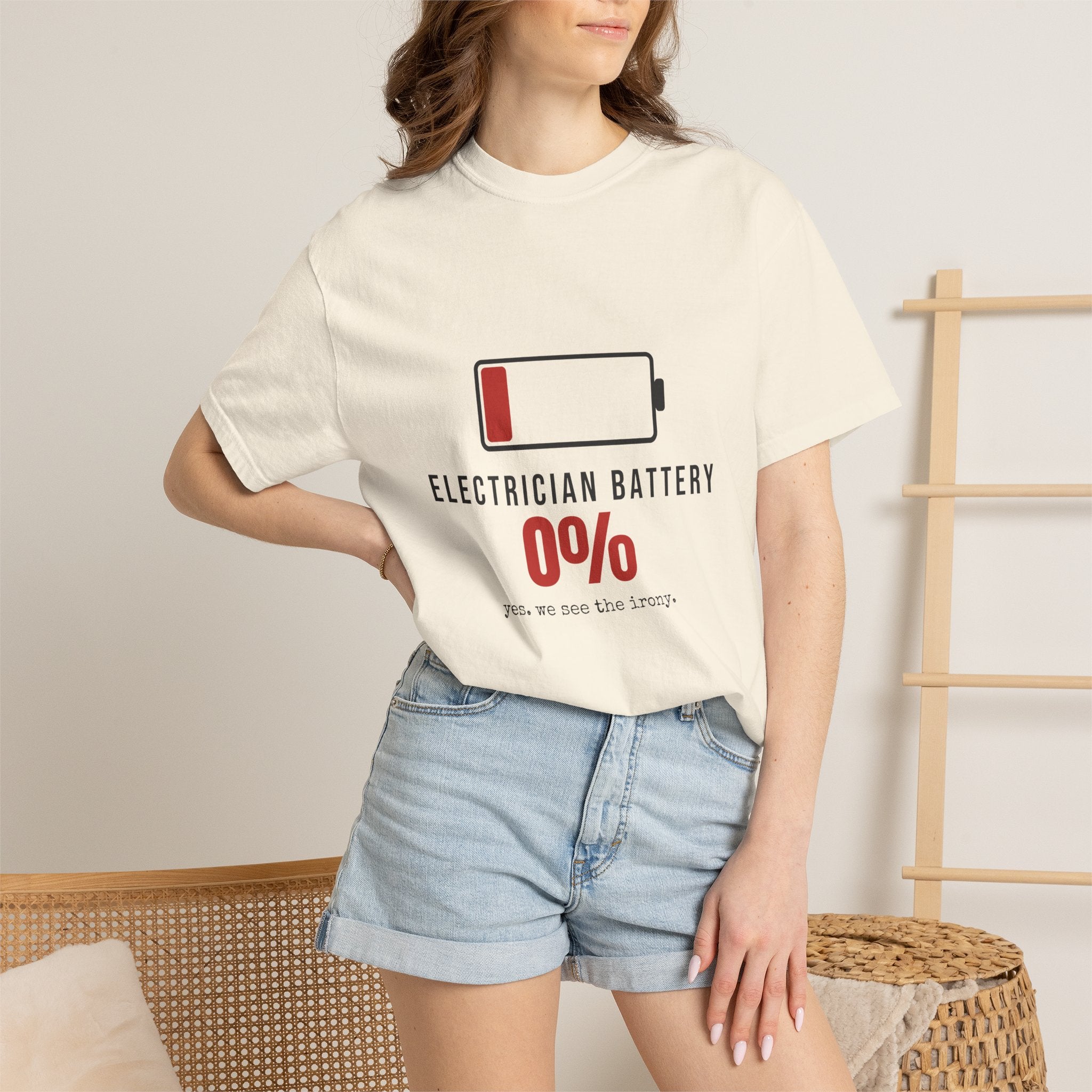 Electrician Battery — Funny Electrician Tee