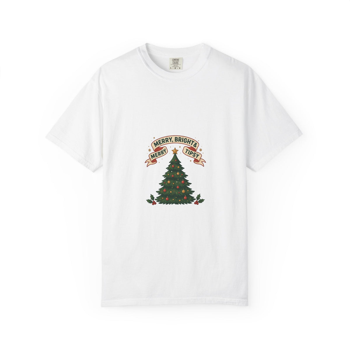 Merry, Bright & Slightly Tipsy — Funny Christmas Tee