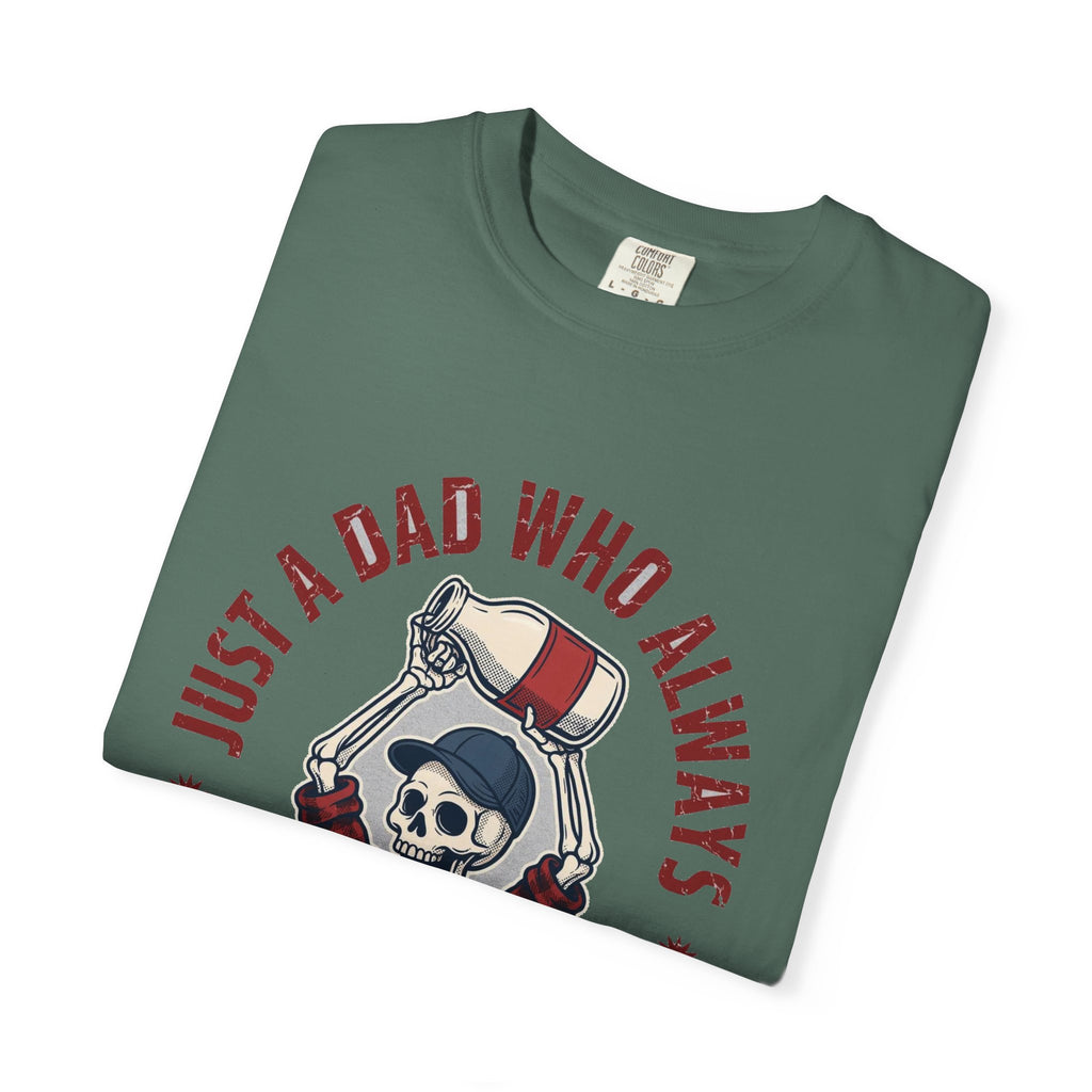 Just A Dad Who Always Came Back With The Milk - Funny Skeleton Dad Tee
