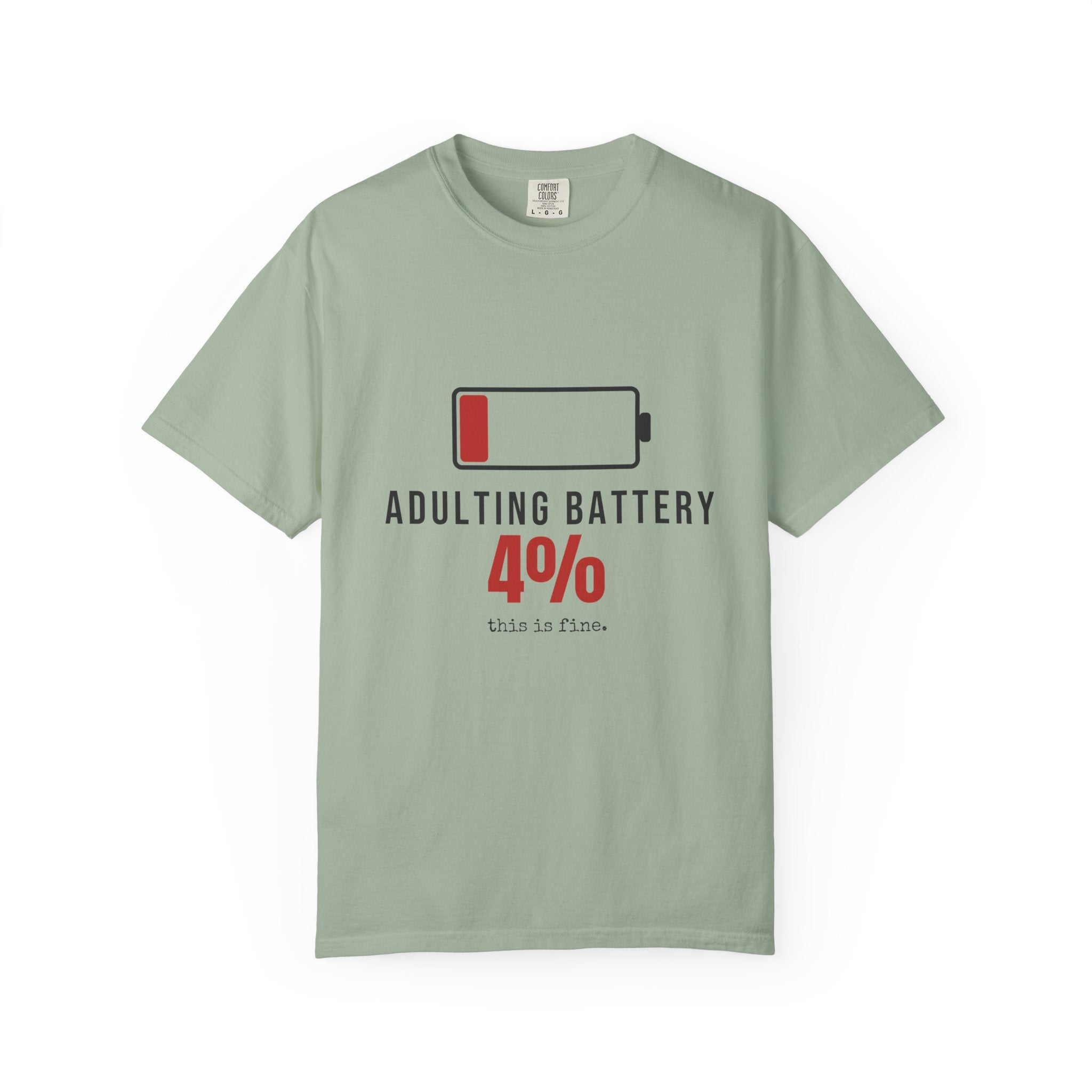 Adulting Battery Funny T-Shirt | Soft Unisex Tee | Sarcastic Gift