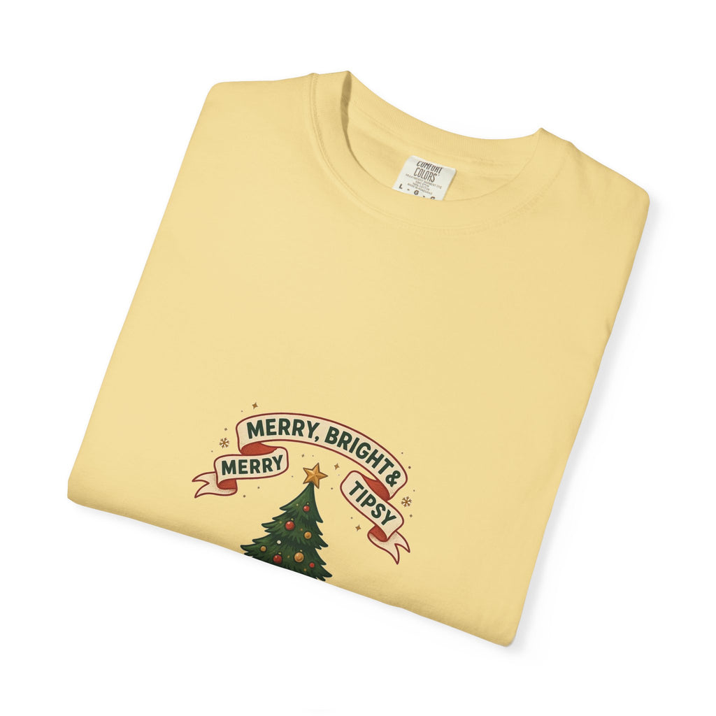 Merry, Bright & Slightly Tipsy — Funny Christmas Tee