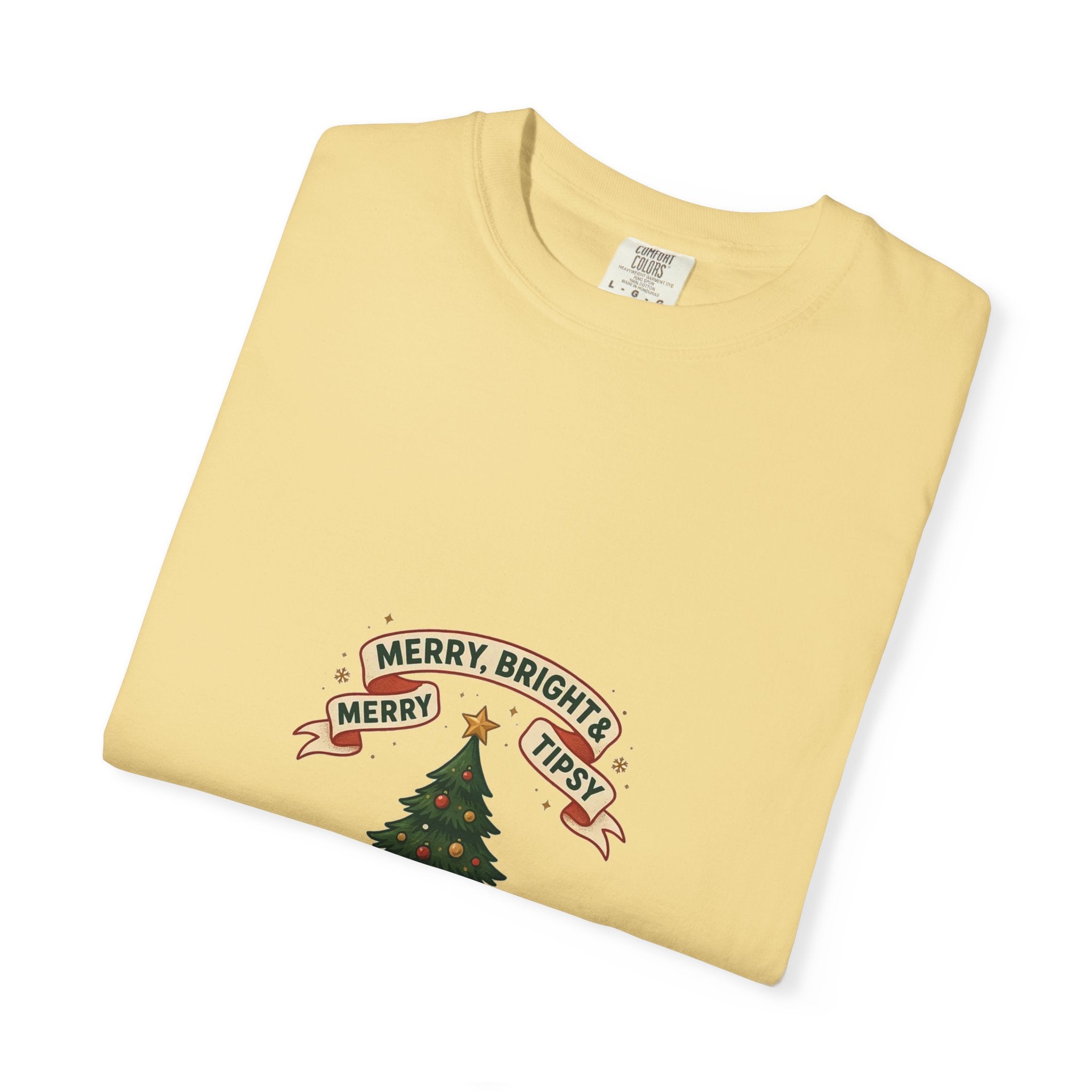 Merry, Bright & Slightly Tipsy — Funny Christmas Tee
