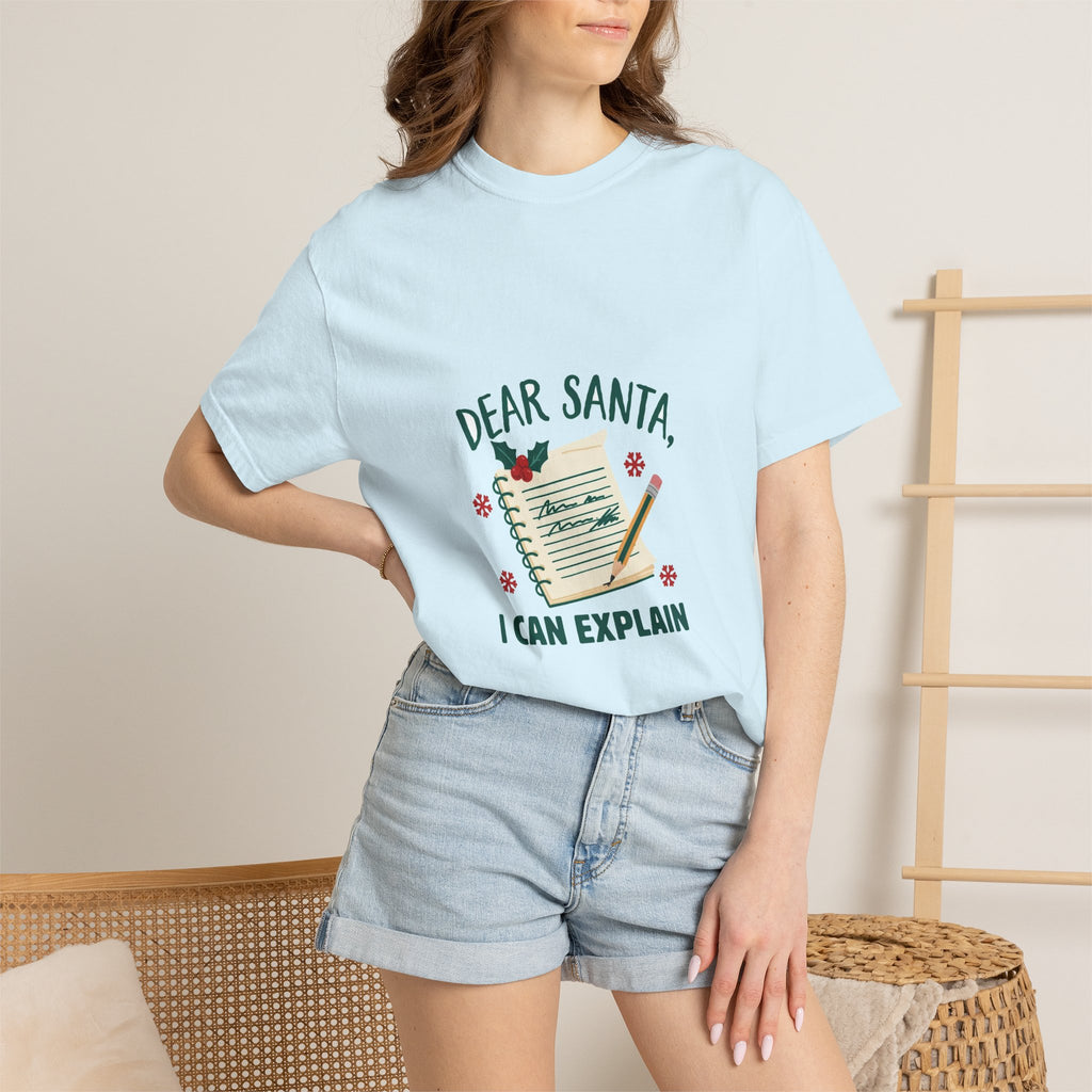 Dear Santa I Can Explain — Funny Christmas Tee