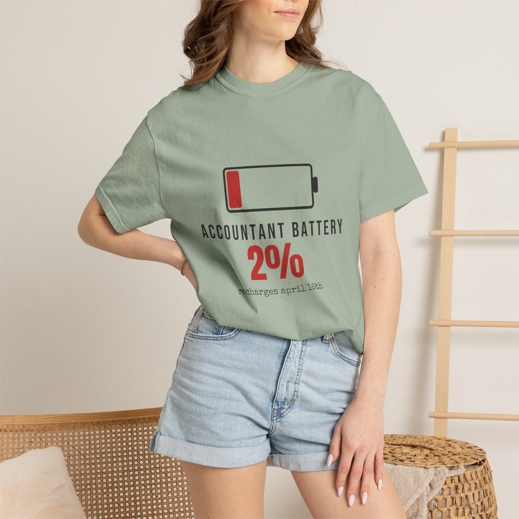 Accountant Battery Funny T-Shirt | Soft Unisex Tee | Sarcastic Gift