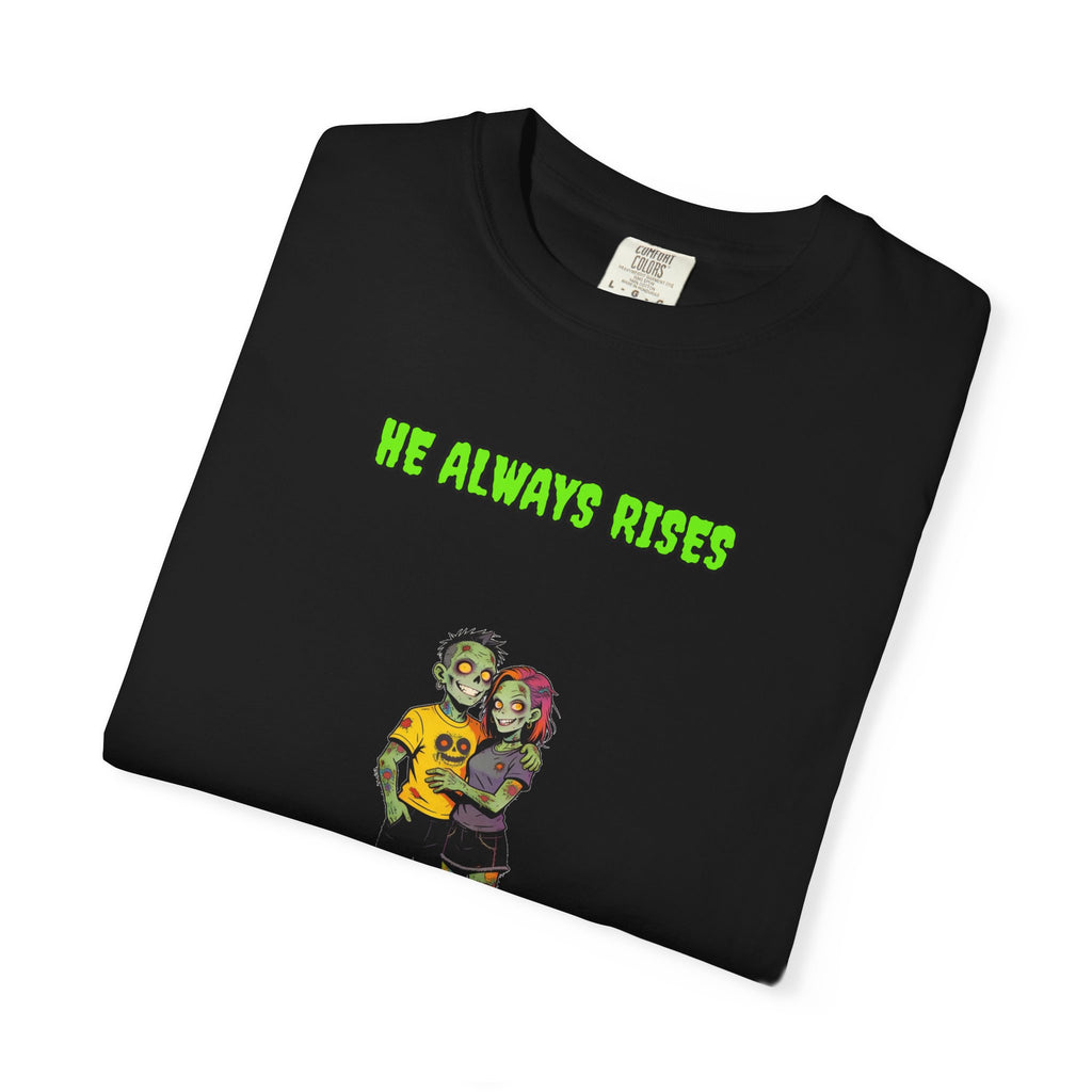 He Always Rises — Zombie Couple Tee (18+)