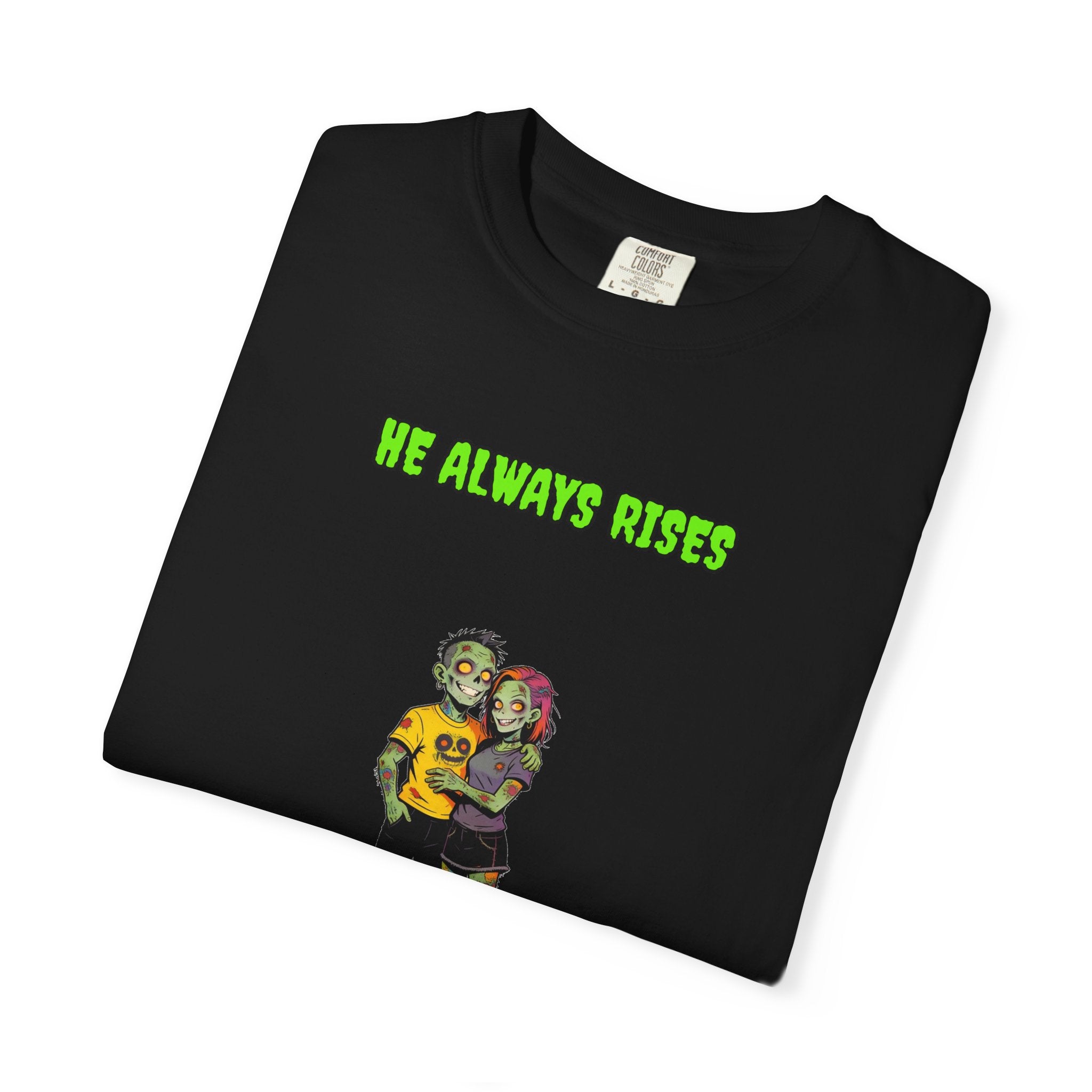 He Always Rises — Zombie Couple Tee (18+)