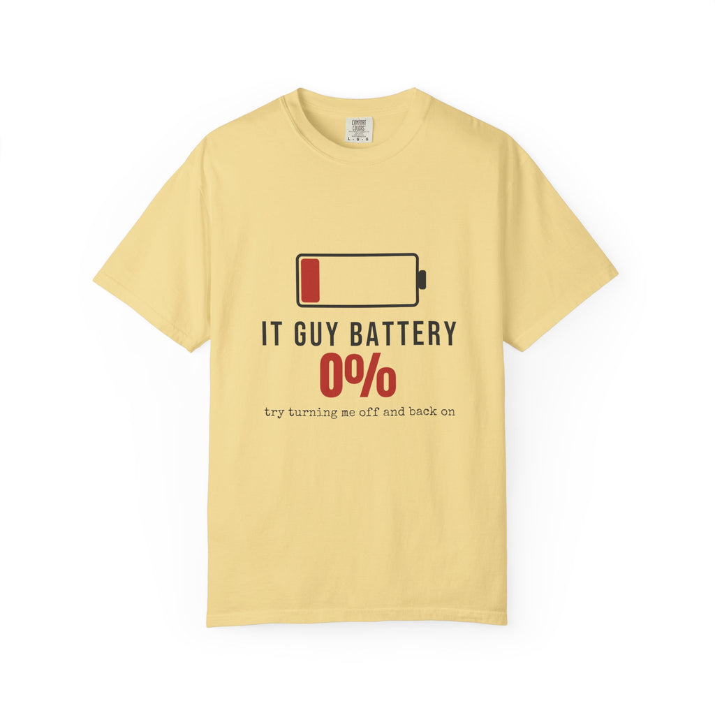IT Guy Battery Funny T-Shirt | Soft Unisex Tee | Sarcastic Gift