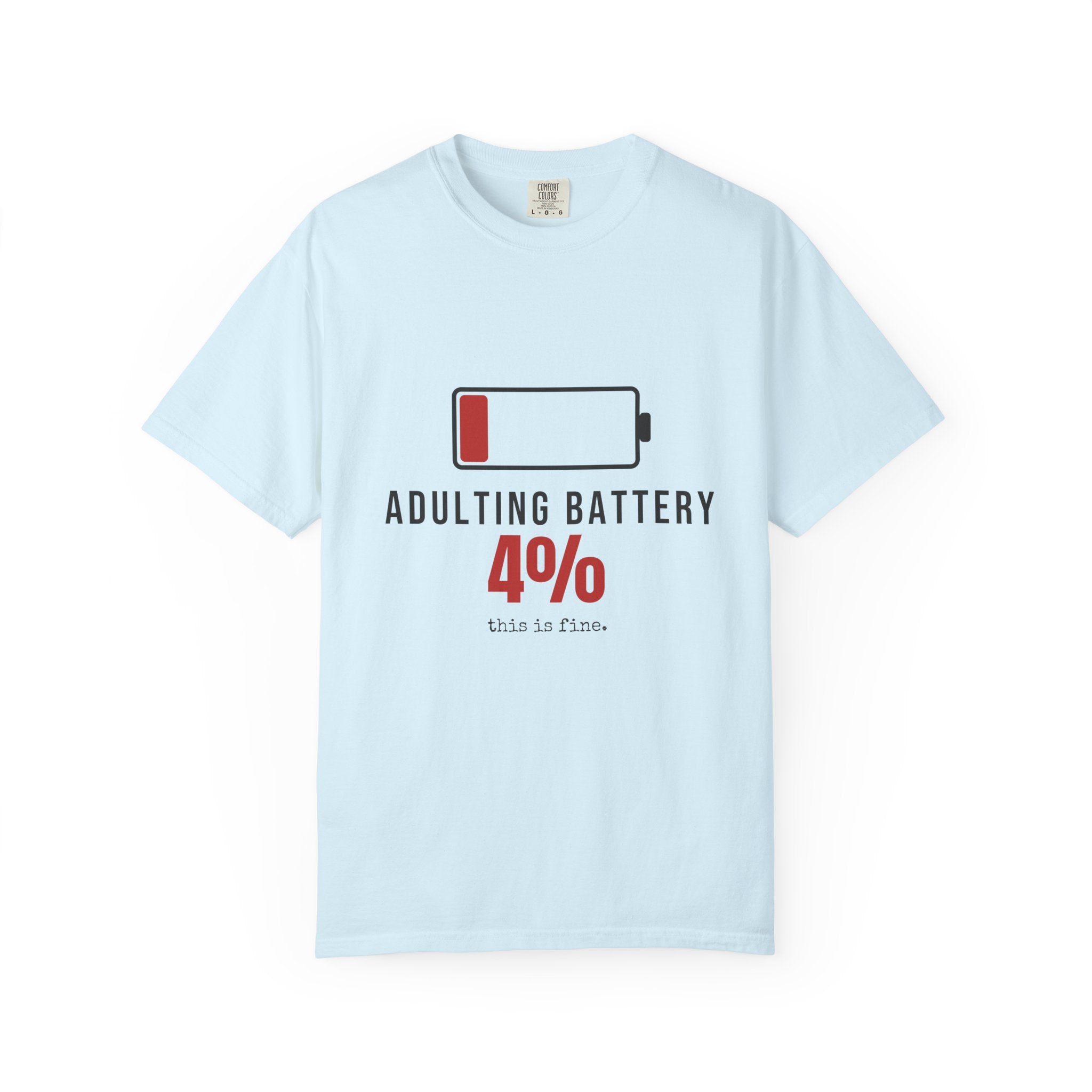 Adulting Battery Funny T-Shirt | Soft Unisex Tee | Sarcastic Gift