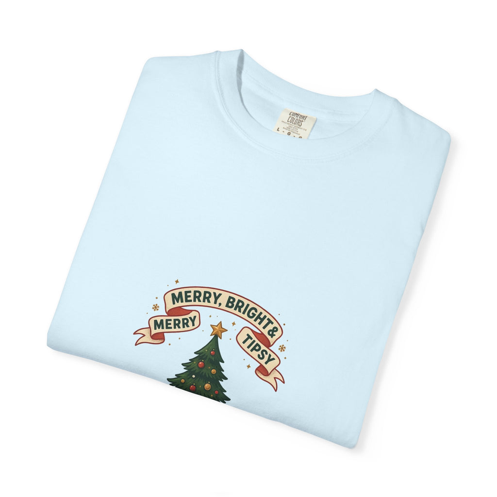 Merry, Bright & Slightly Tipsy — Funny Christmas Tee