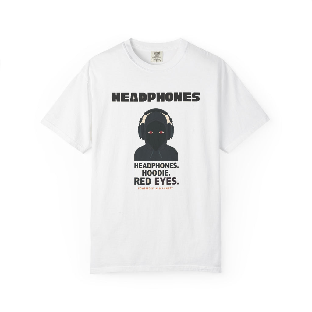 Headphones Hoodie Red Eyes — AI & Anxiety 2