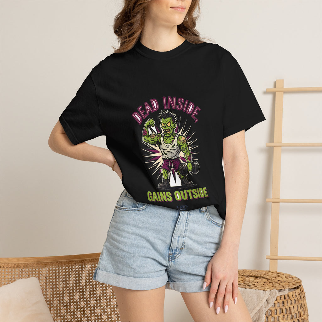 Dead Inside, Gains Outside — Funny Zombie Gym Tee