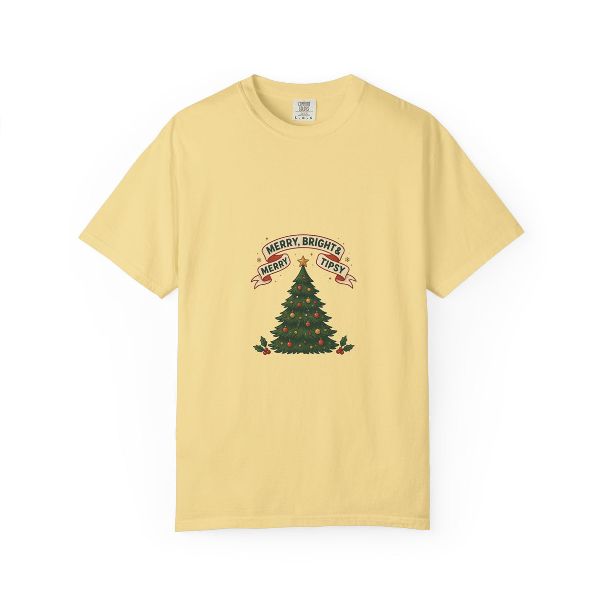 Merry, Bright & Slightly Tipsy — Funny Christmas Tee