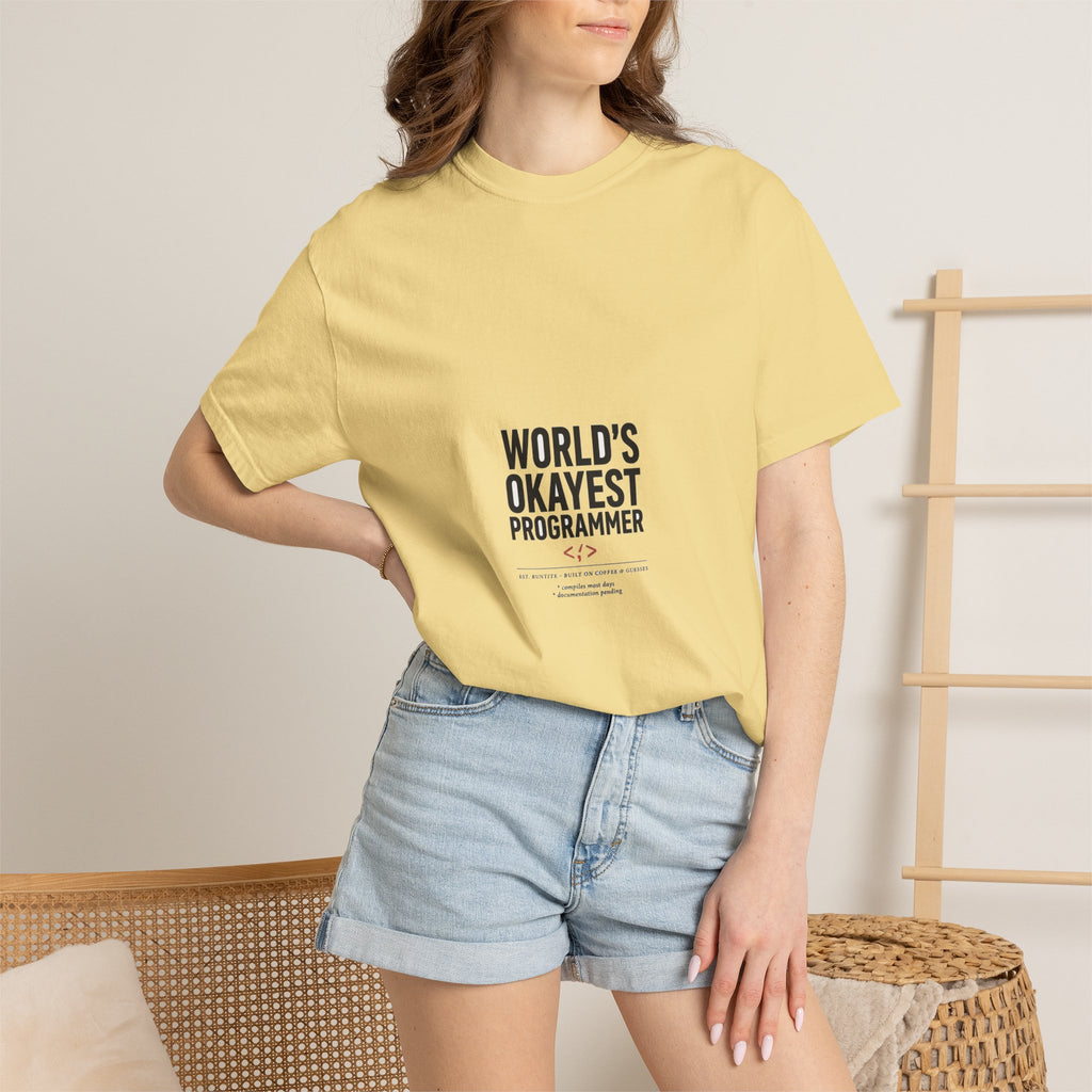 World's Okayest Programmer — Dev Humor Tee