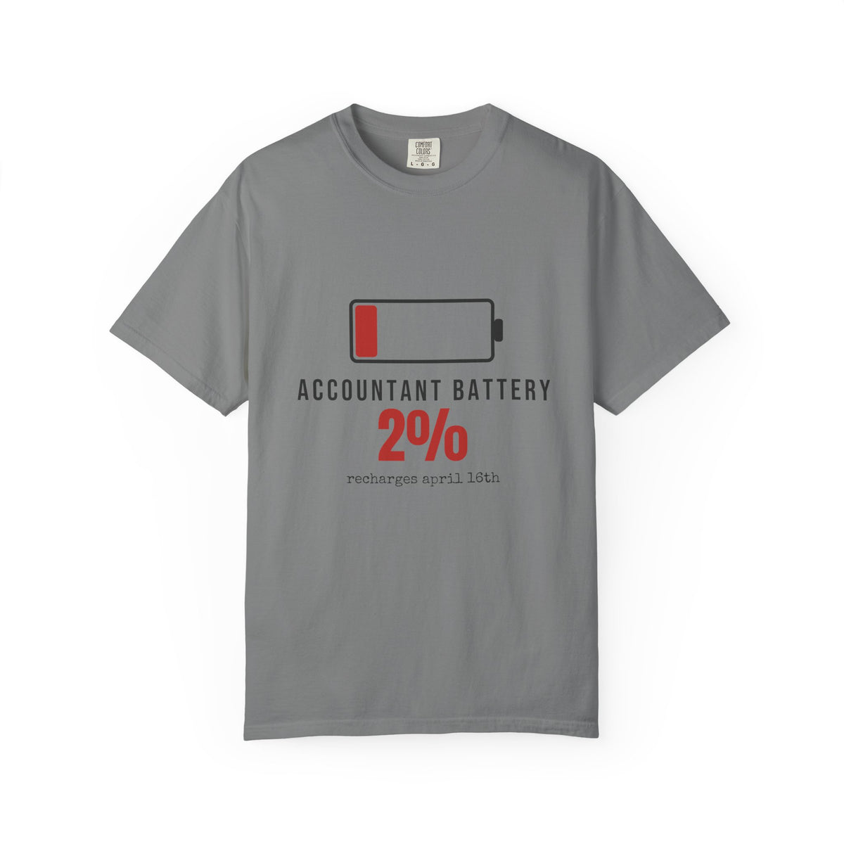Accountant Battery Funny T-Shirt | Soft Unisex Tee | Sarcastic Gift